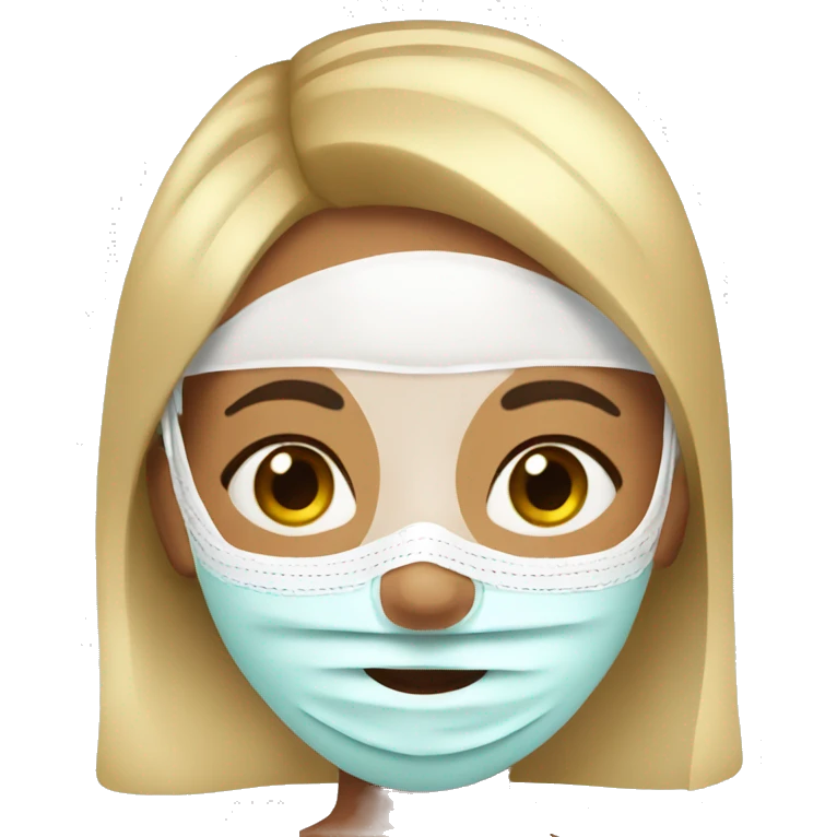 the girl with the cosmetic mask on her face emoji