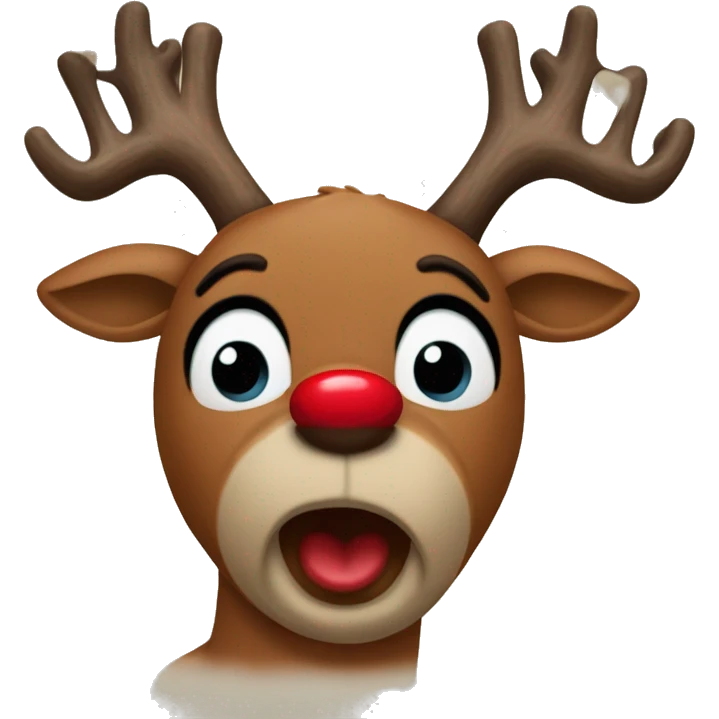 Rudolph the red nose reindeer emoji