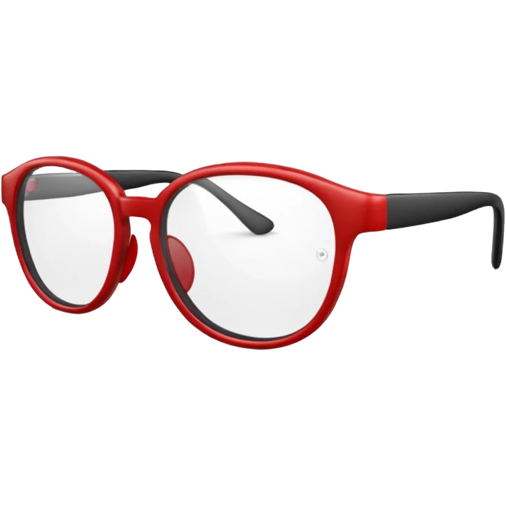 Red Glasses with subtle shine and curved frame edges. emoji