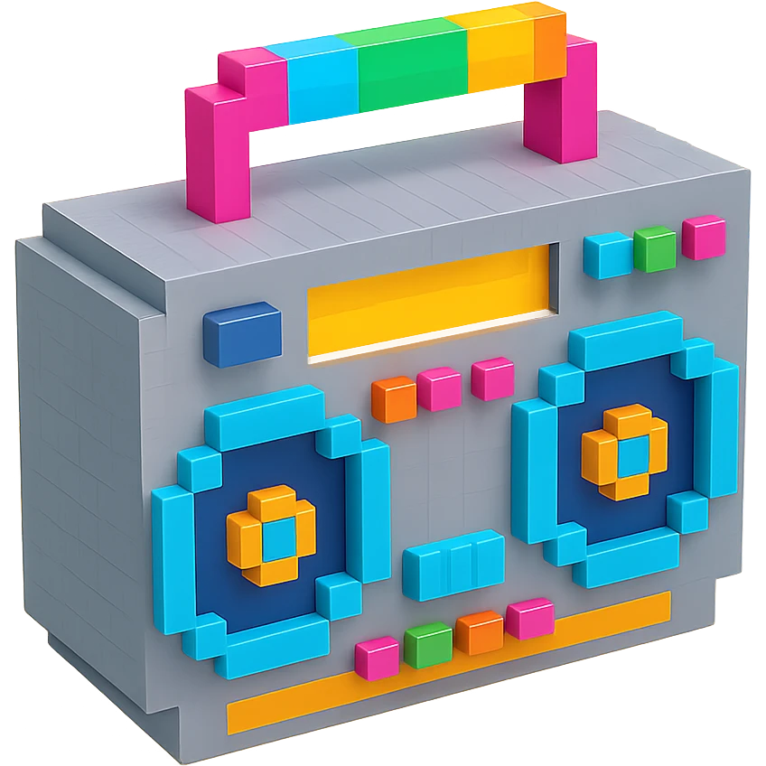 gray boombox emoji