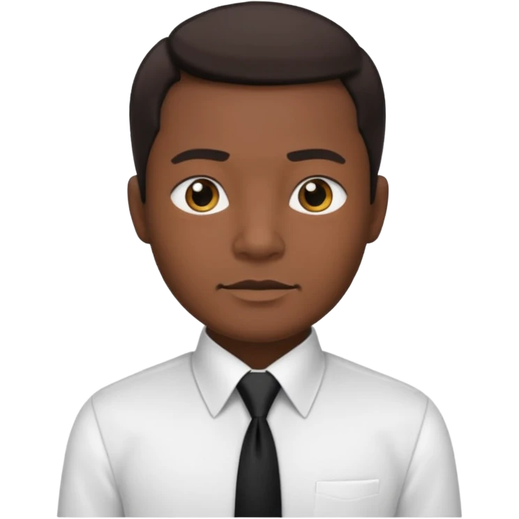 indonesian man in white shirt with black tie emoji