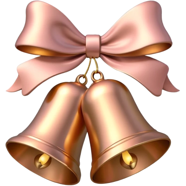 light rose gold christmas bells emoji