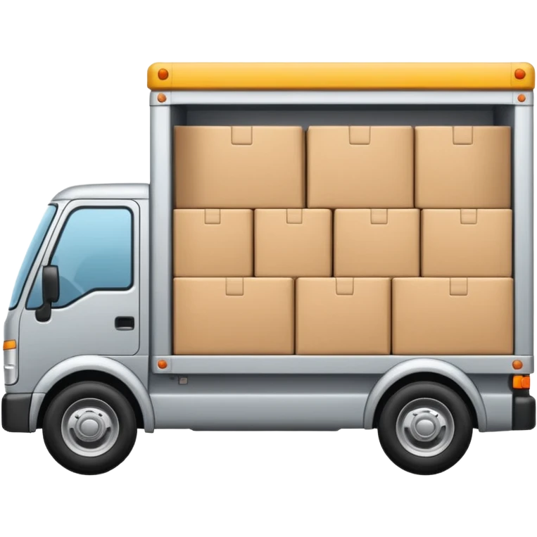 emoji of delivery truck with empty open cargo area emoji