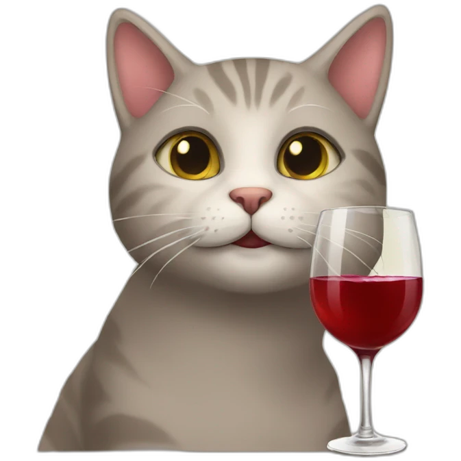 Cat drinking wine emoji