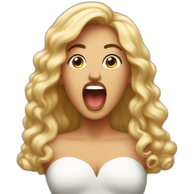 A beautiful transwoman yelling "Roberto!" with a deep voice. emoji