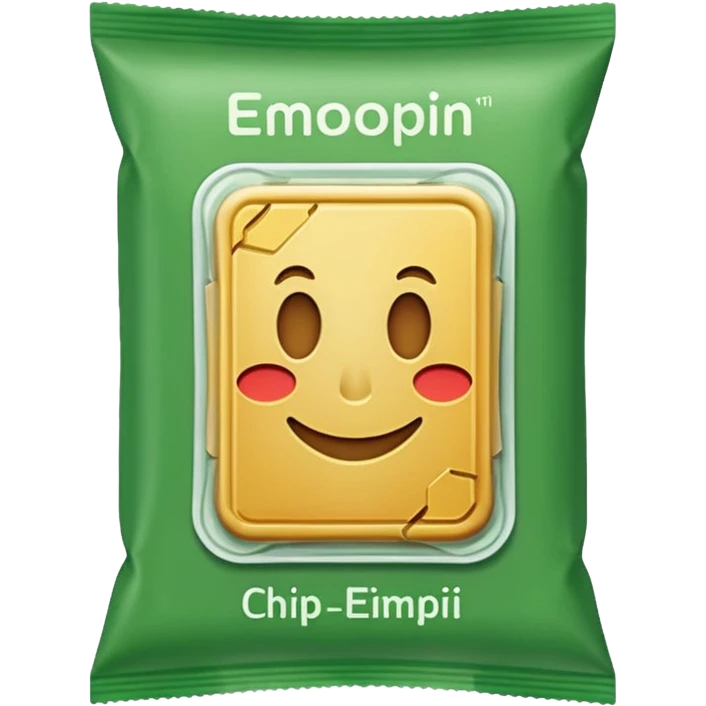 green pacaged chip without writing emoji