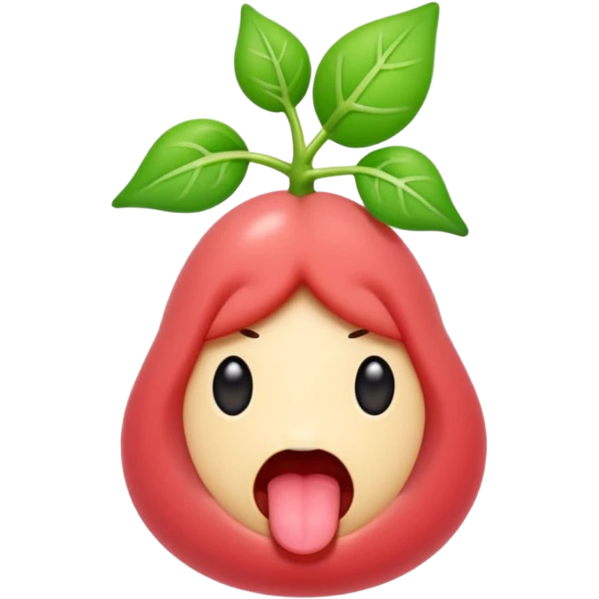 Tongue → tiny vine sprout (playful/sexy) emoji