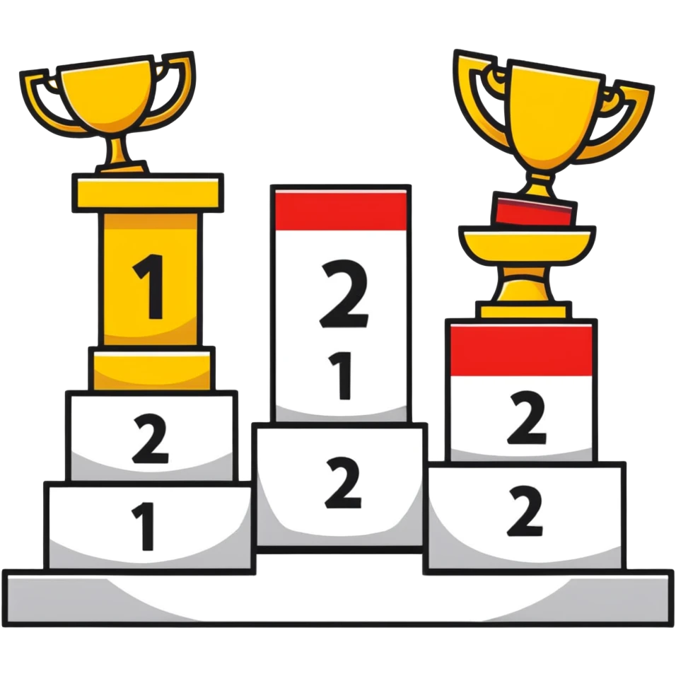competition podium with 1st, 2nd, and 3rd place emoji