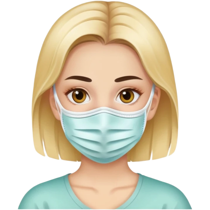 A girl with face mask emoji
