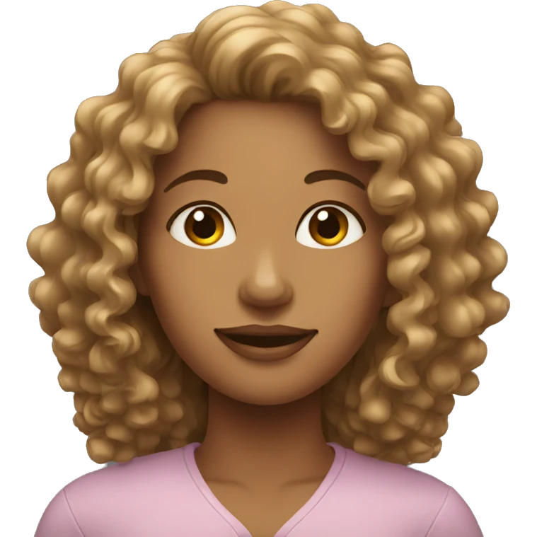 Women with curly long hair emoji