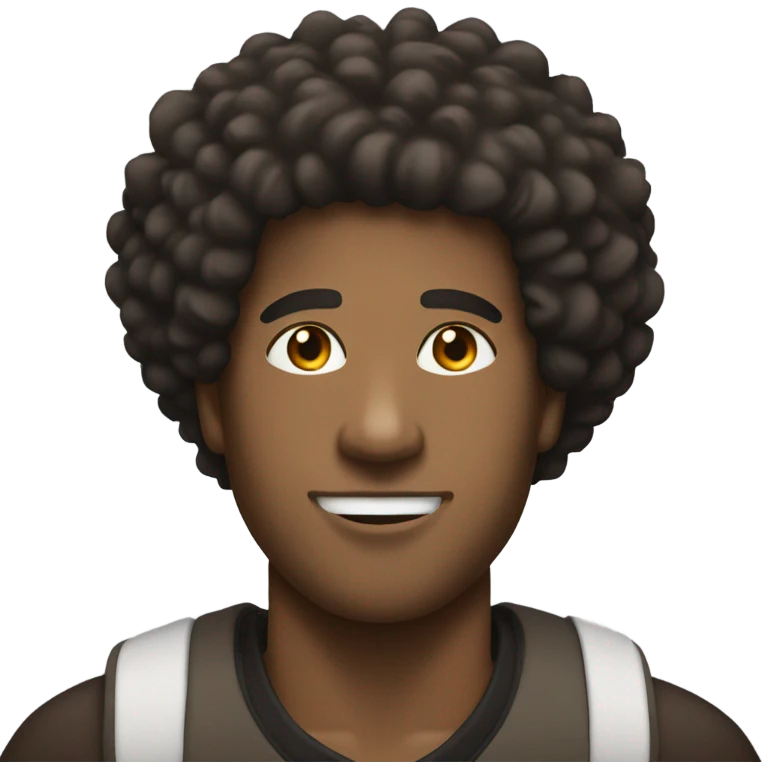 Brown male, dark big afro ,necklace,Nike shoes  emoji