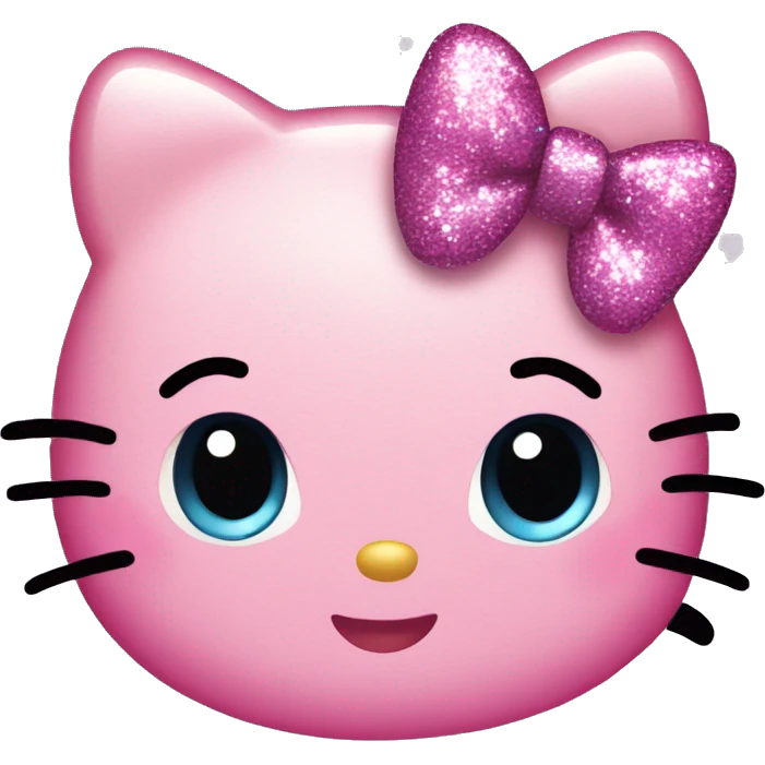Hello kitty head with glittery bow emoji