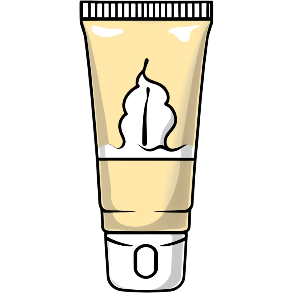 used tube of hand cream, bent in the middle, cap on, a bit of cream at the opening emoji