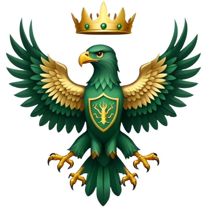 Game of thrones style eagle Sigil in green Colors emoji