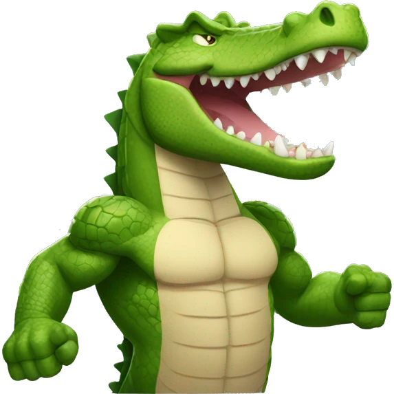 muscular crocodile flexing emoji