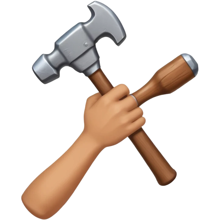 hand holdimng a hammer emoji