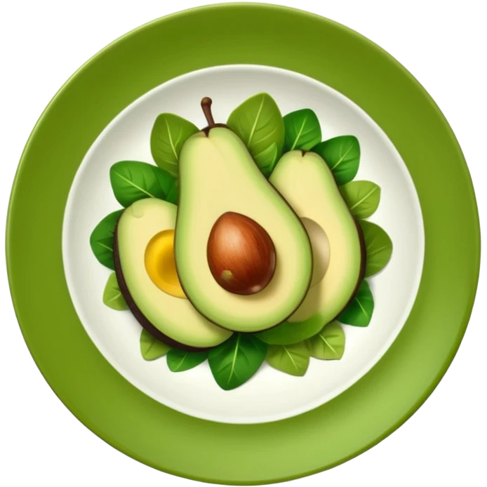 A stylized salad plate in greens or avocado with the hashtag #VogueBody. emoji