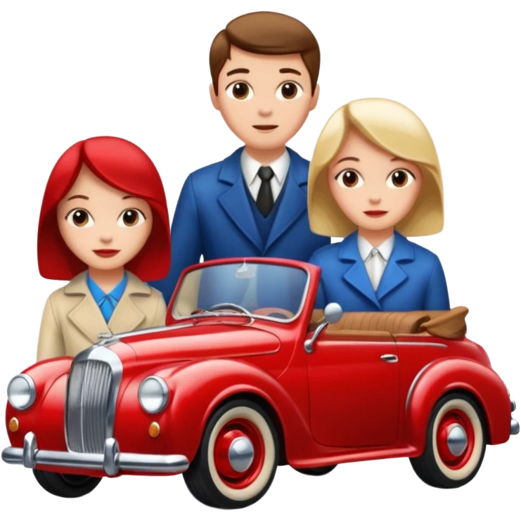 car and girl and boy emoji