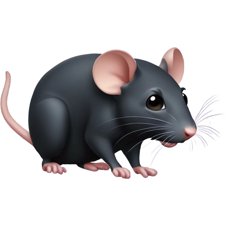 Black rat is in panic emoji