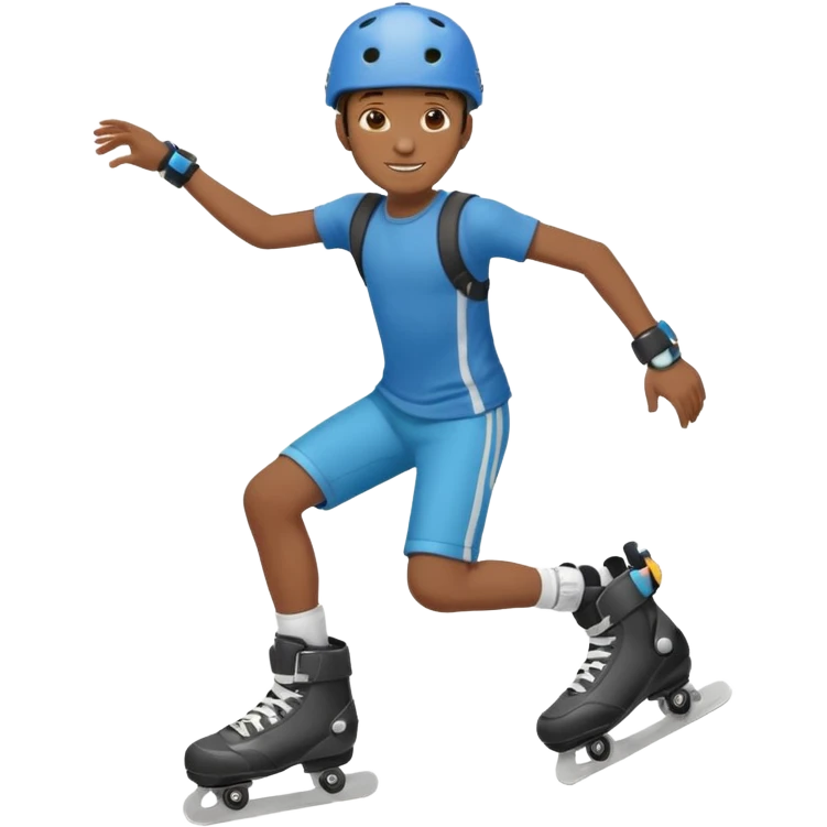 Roller blader black boy emoji