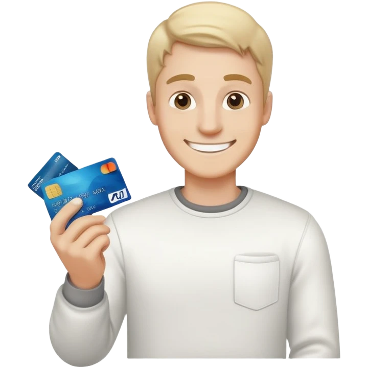 White man with simle on his face with credit card in his hand and heap of flour next to him emoji