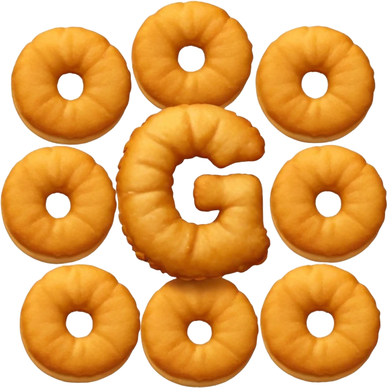 A bunch of chicken nuggets doing six seven emoji