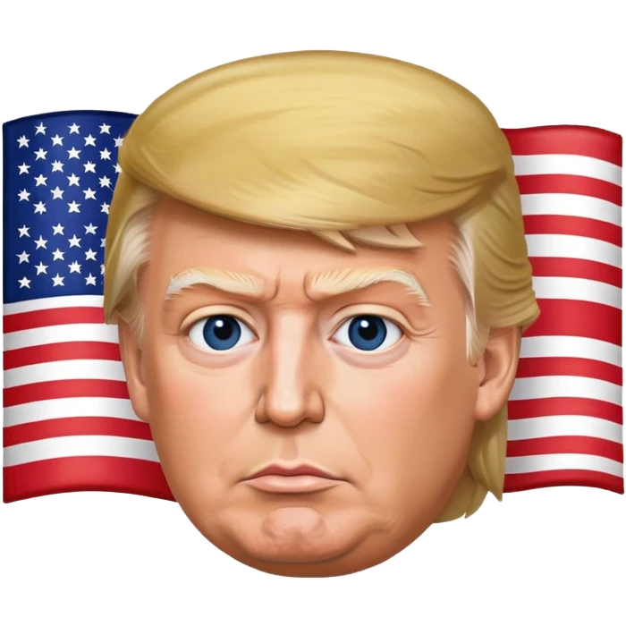 Donald Trump with USA flag emoji