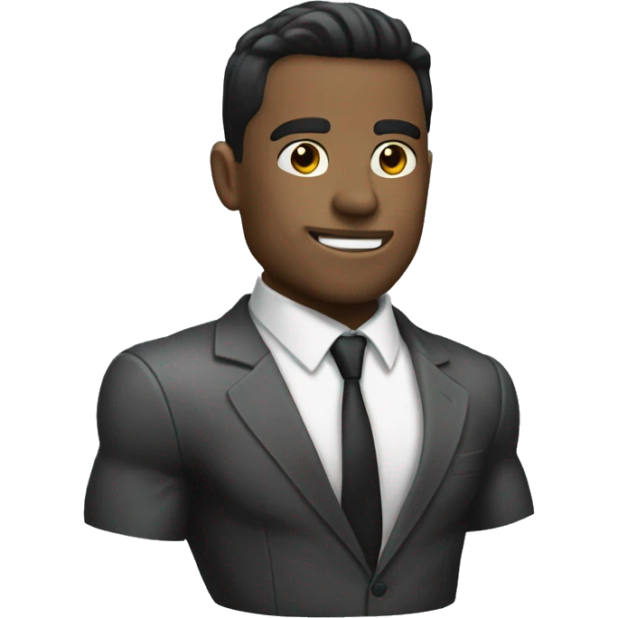 Muscle man suit and tie emoji