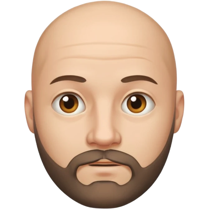 Bald with semi bearded face emoji