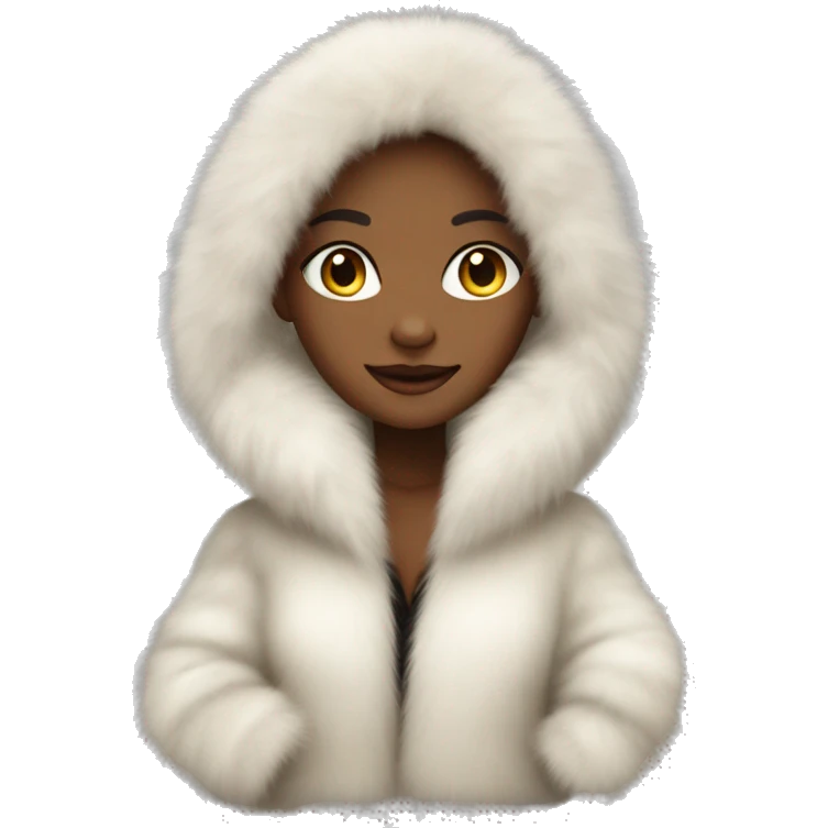 girl wearing fur coat, luxurious  emoji