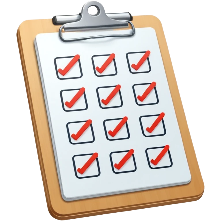 clipboard with multiple check marks being shared emoji