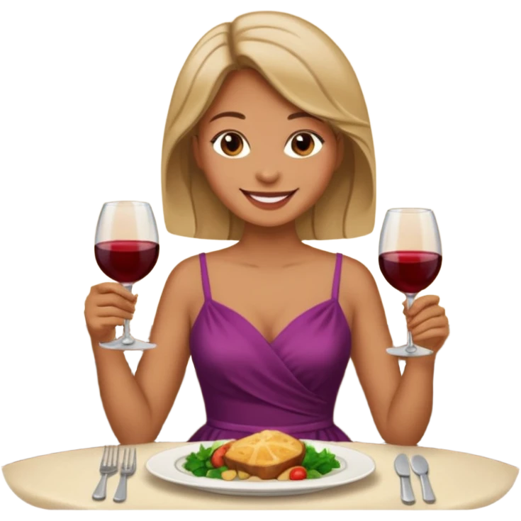 Create a person having dinner. emoji
