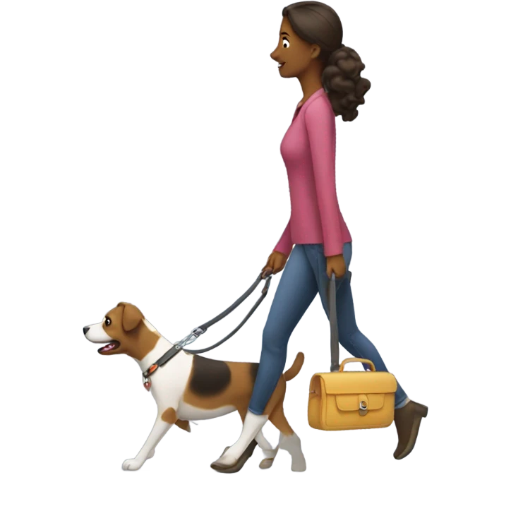 Woman walking dog emoji