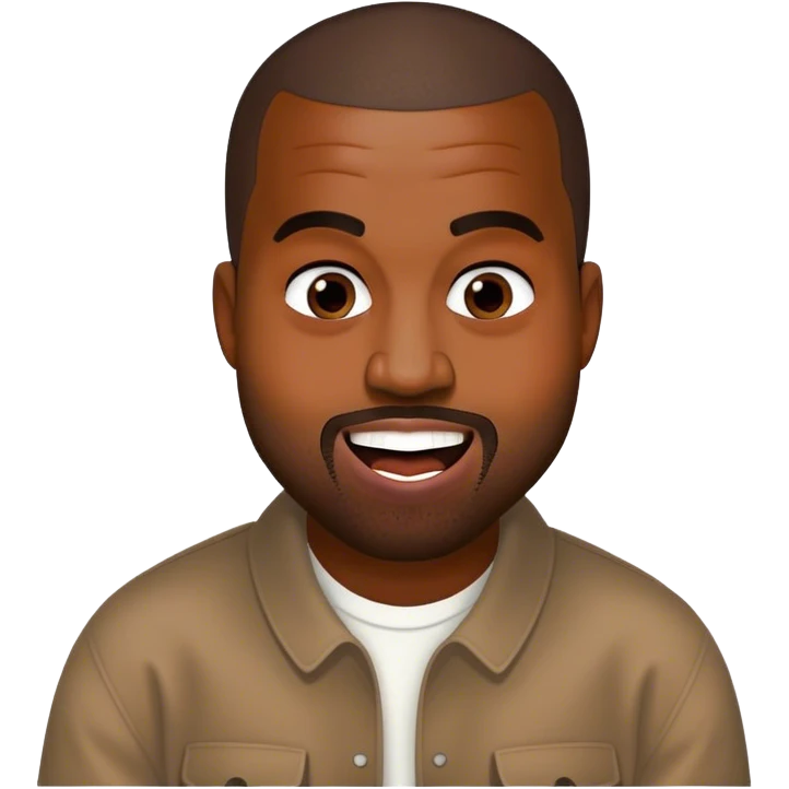 Kanye west having cheeky giggle  emoji