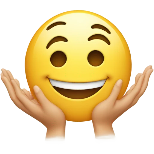 Normal smiling emoji making a heart with its fingers emoji