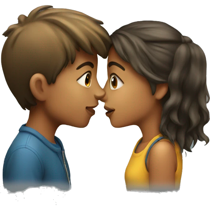 A girl and a boy kissing emoji