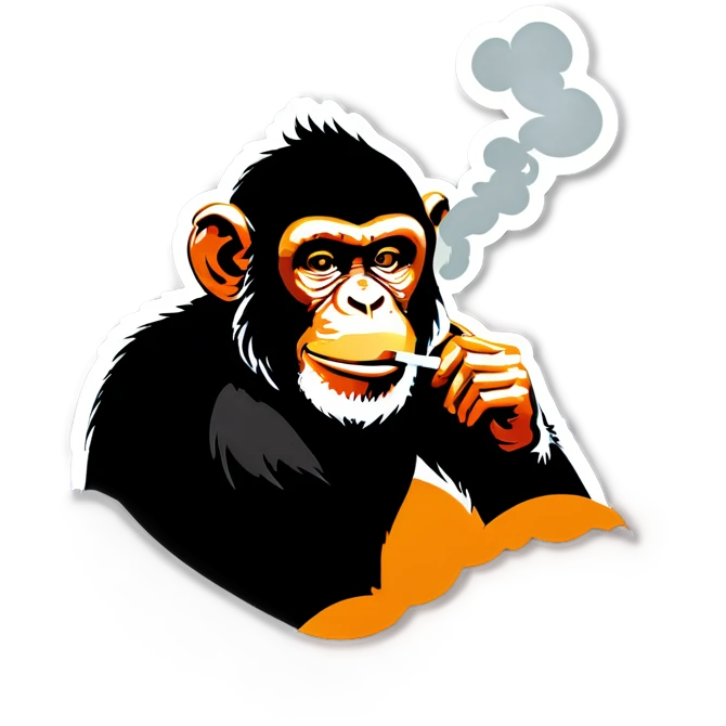 A monkey smoking a cigarette emoji