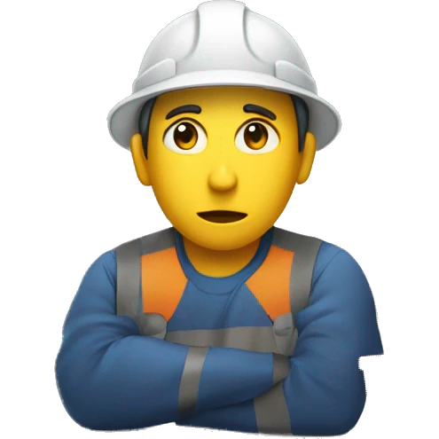 factory worker is tired and dirty emoji