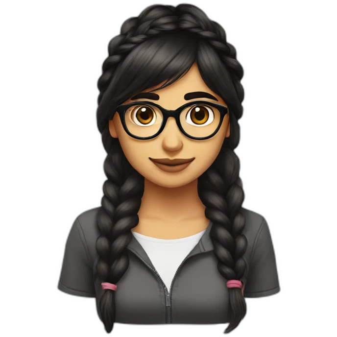 Mia Khalifa with a braid cute emoji