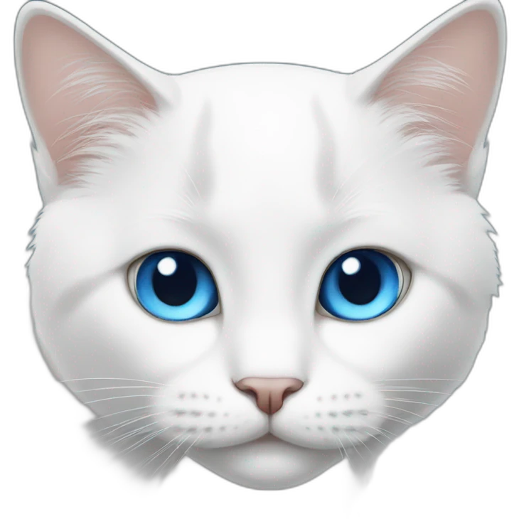 White cat with blue eyes emoji