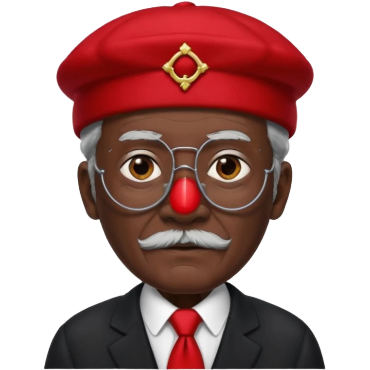 black suited old man with red fes hat and eye pach emoji