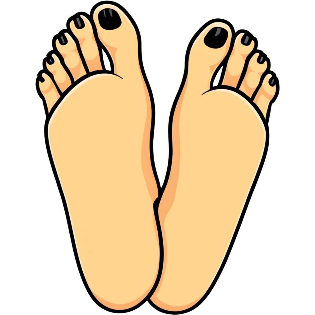cartoon foot with toes spread apart emoji