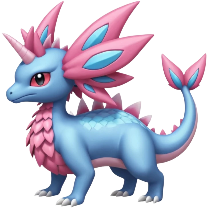 Finned scaly furry maned Diancie-Palkia-Amaura-Aurorus-Salamence-aesthetic-fusion emoji