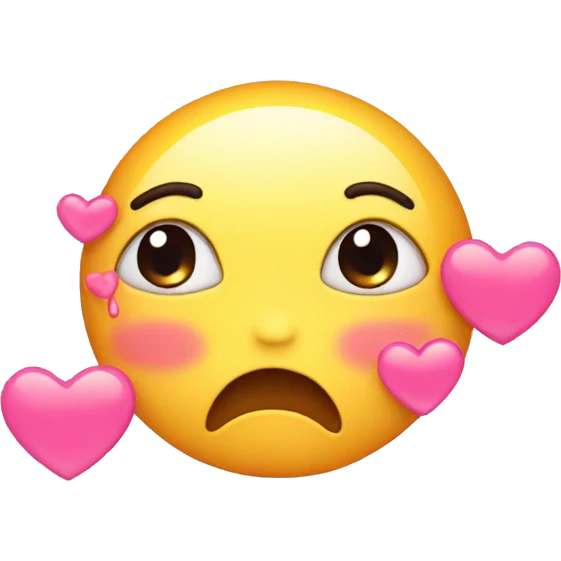 Cute emoji with tears and hearts emoji