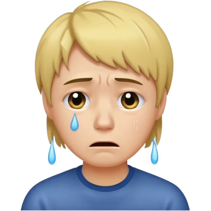 sad crying because new cuthair emoji
