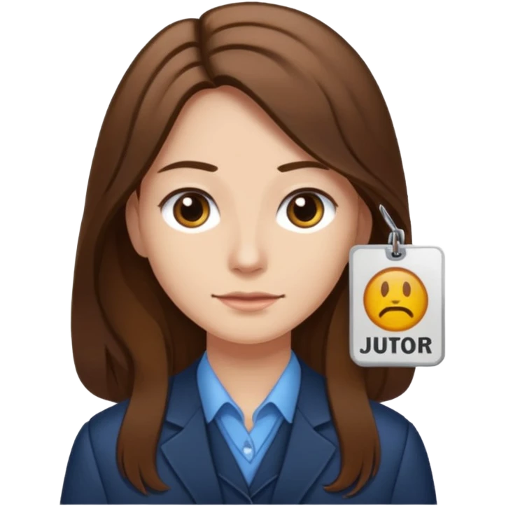 civilian long haired juror with nametag emoji