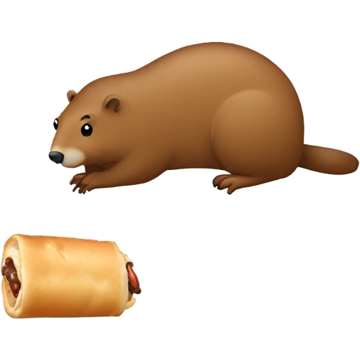 Groundhog eating a sausage roll emoji