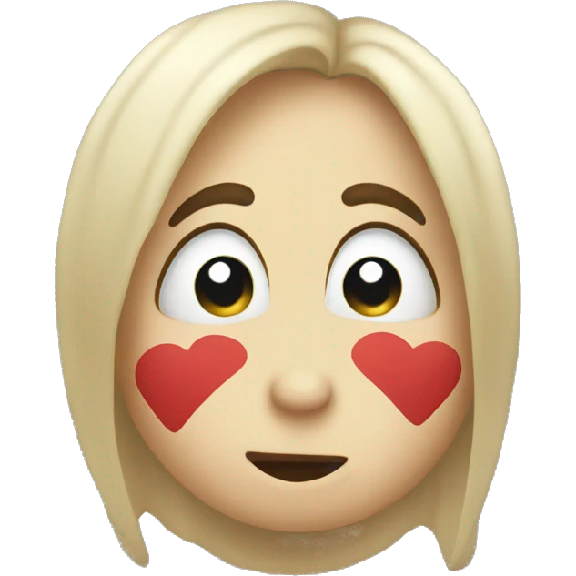 Kiss with shy face emoji