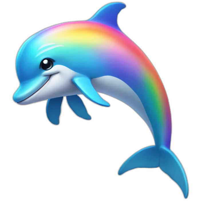 Rainbow Dolphin Full Body emoji