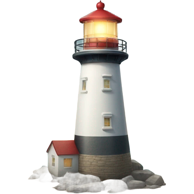 Lighthouse on beach emoji